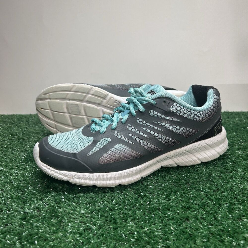 Fila Memory Speedstride Women Size 8 Gray Teal Running Sneakers 5RM00022-057